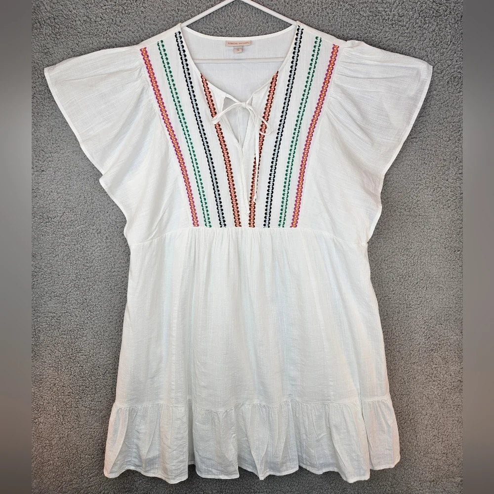 Knox Rose White Midi Dress with Multicolor Embroidery - Picture 2 of 13